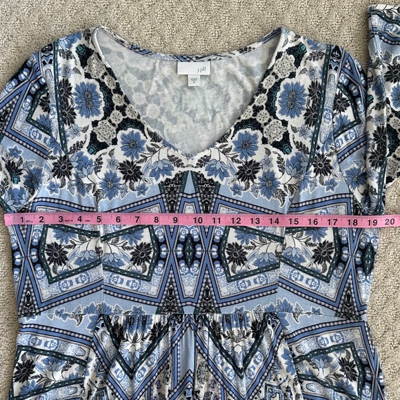 J. Jill Mosaic Floral Jersey Knit Shift Dress Med Stretchy Comfy Classic Casual - Picture 11 of 11